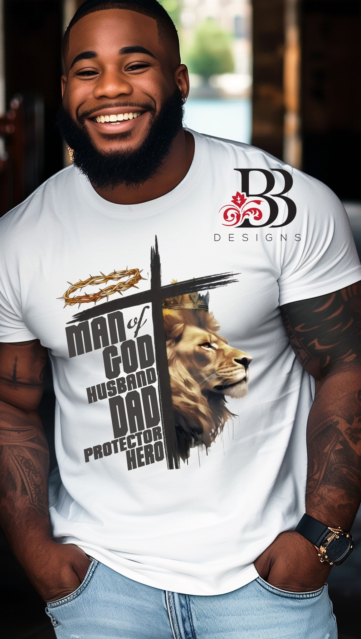 Man of God Lion Cross