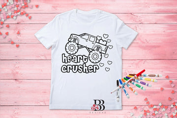 Heart Crusher Kids Washable Coloring Shirt w/Markers