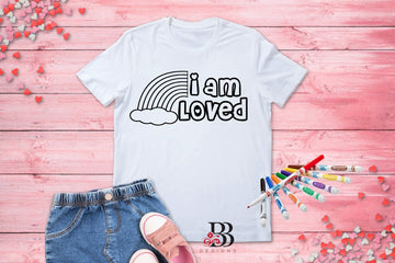 I Am Loved Kid's Washable Coloring Shirt w/Markers