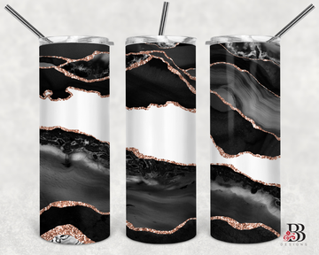 Black/White Marble Tumbler