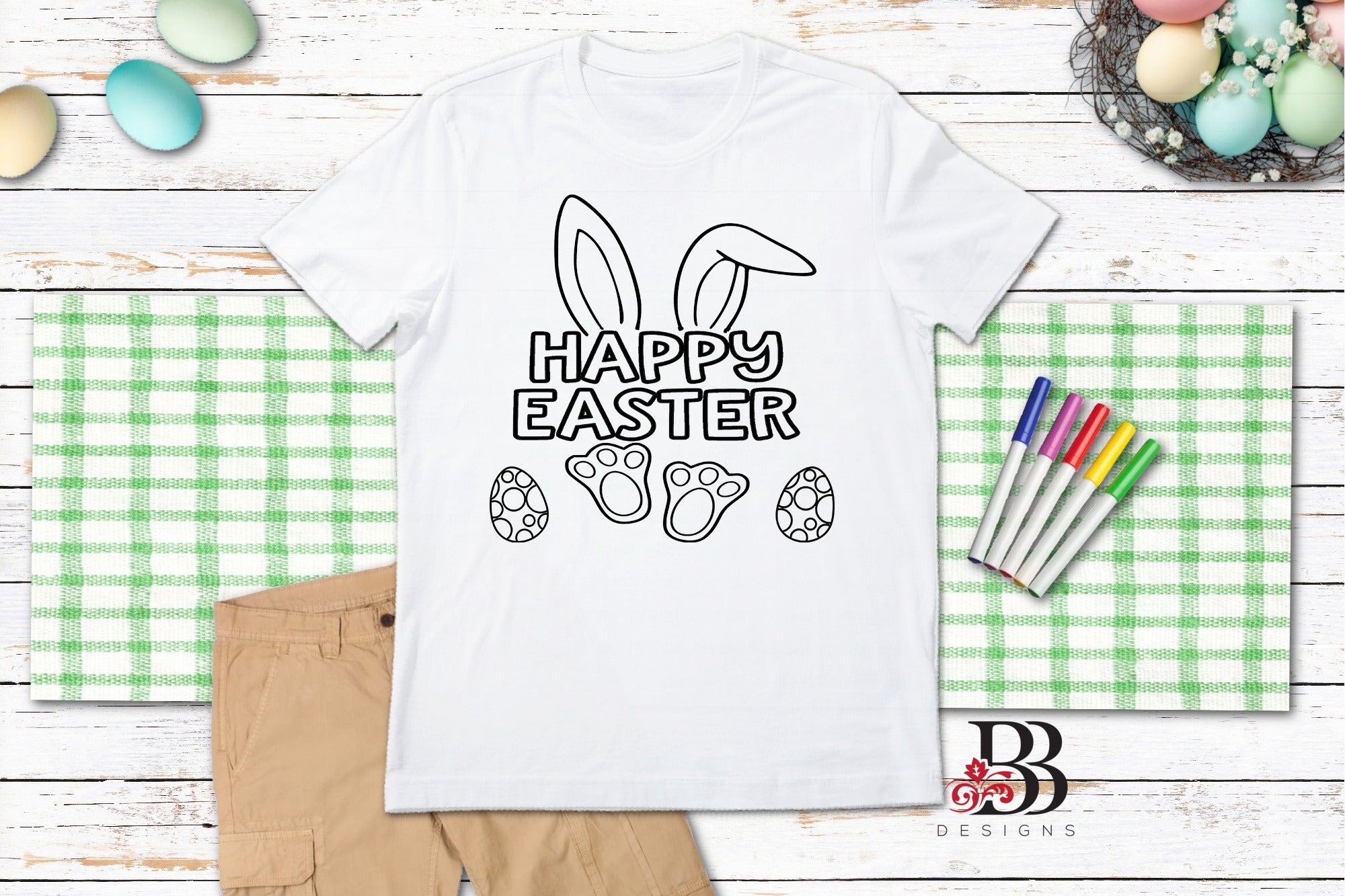 Happy Easter Coloring Shirt - Boy